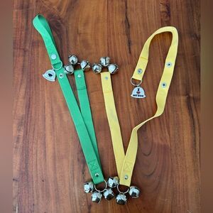 2 🟢🟡 Green and Yellow Dog Training Bells EUC 1 for each door.